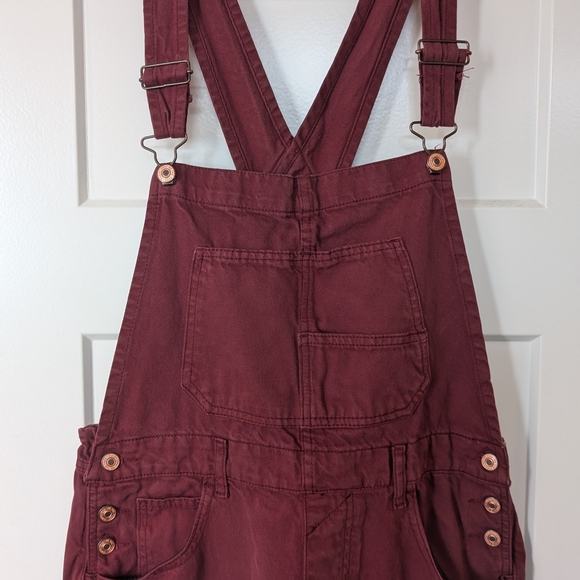 Free People We The Free Ziggy Overalls in Maroon - Picture 2 of 4